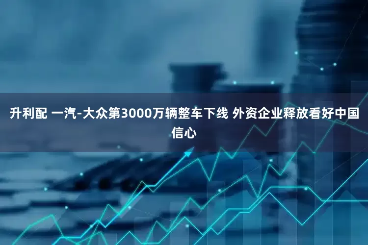 升利配 一汽-大众第3000万辆整车下线 外资企业释放看好中国信心